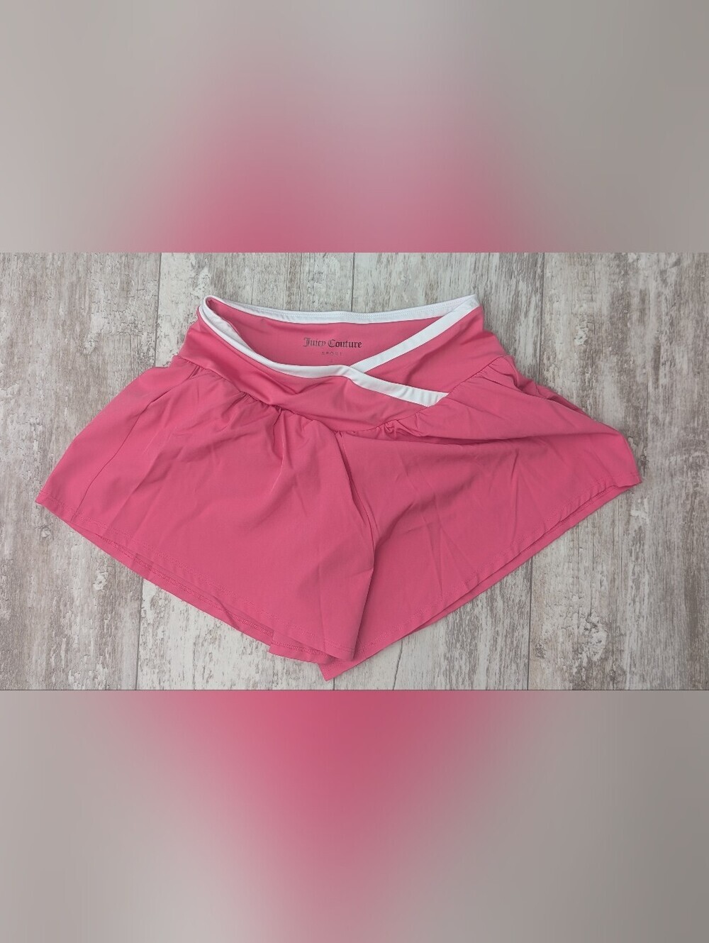 Juicy Couture Sport Pink Athletic Skort with White Trim Nwot